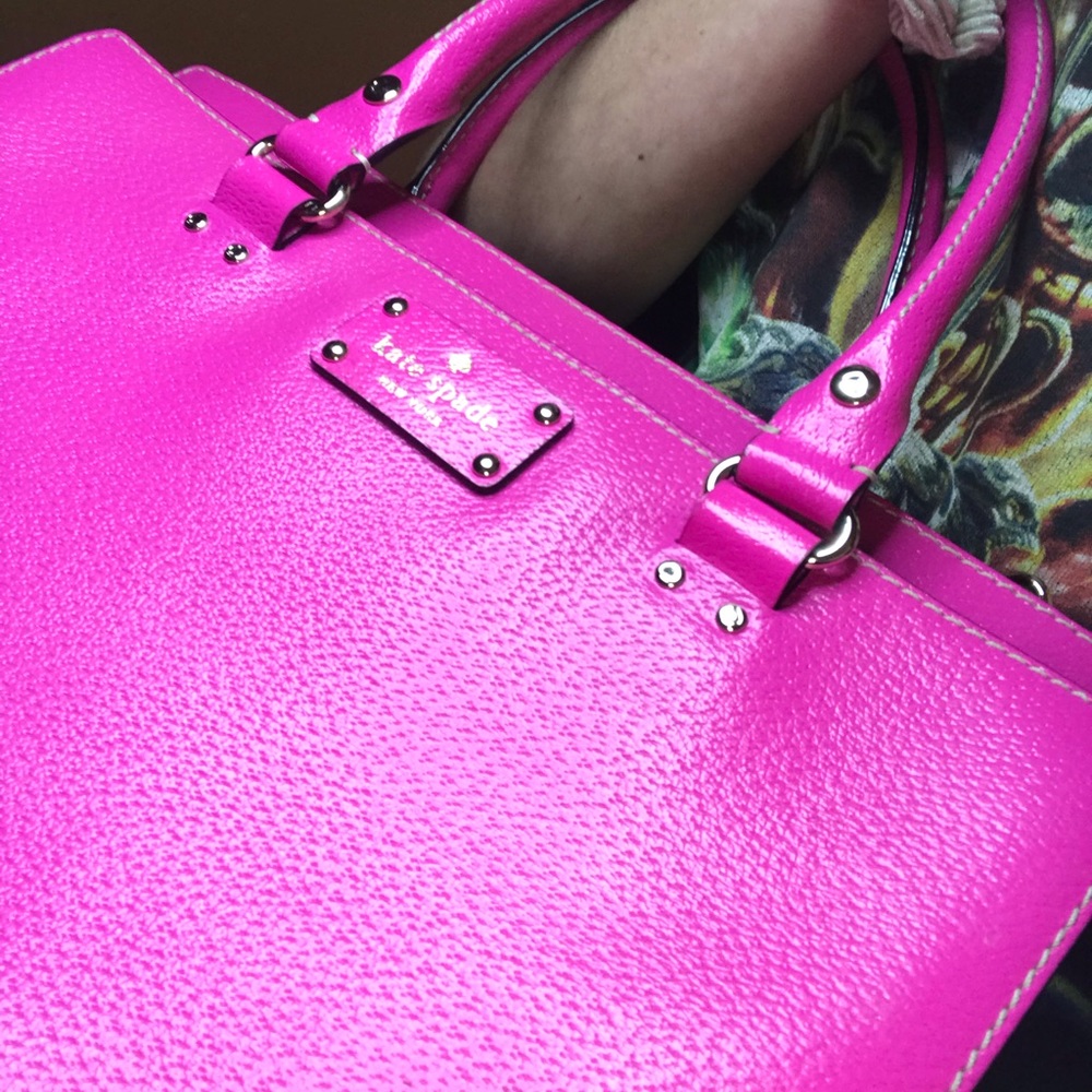 Kate Spade hot pink satchel with shoulder strap - Picture 7 of 8